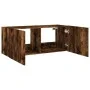 Mueble de TV de pared con luces LED roble ahumado 100x35x41 cm de , Muebles TV - Ref: Foro24-837327, Precio: 66,70 €, Descuen...