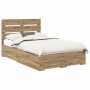 Estructura de cama con cajón Roble artesanal 135 x 190 cm en Conjuntos de muebles | Comprar online en Foro24