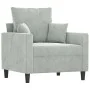 Hellgrauer Samtsessel mit Hocker 60 cm von , Sofas - Ref: Foro24-3201097, Preis: 184,49 €, Rabatt: %