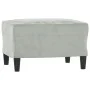 Hellgrauer Samtsessel mit Hocker 60 cm von , Sofas - Ref: Foro24-3201097, Preis: 184,49 €, Rabatt: %