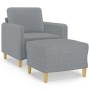 Armchair with stool light gray fabric 60 cm by , Sofas - Ref: Foro24-3201184, Price: 201,14 €, Discount: %