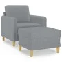Armchair with stool light gray fabric 60 cm by , Sofas - Ref: Foro24-3201184, Price: 177,08 €, Discount: %