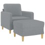 Armchair with stool light gray fabric 60 cm by , Sofas - Ref: Foro24-3201184, Price: 201,14 €, Discount: %
