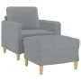 Armchair with stool light gray fabric 60 cm by , Sofas - Ref: Foro24-3201184, Price: 177,08 €, Discount: %
