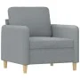 Sessel mit Hocker hellgrauer Stoff 60 cm von , Sofas - Ref: Foro24-3201184, Preis: 177,89 €, Rabatt: %
