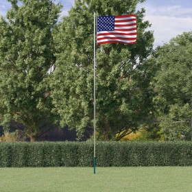 Mástil y bandera de Estados Unidos aluminio 6,23 m