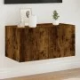 Mueble de TV de pared con luces LED roble ahumado 60x35x31 cm de , Muebles TV - Ref: Foro24-837275, Precio: 44,48 €, Descuent...