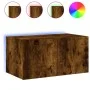 Wand-TV-Möbel mit LED-Lichtern in geräucherter Eiche 60x35x31 cm von , TV-Möbel - Ref: Foro24-837275, Preis: 44,48 €, Rabatt: %