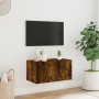 Wand-TV-Möbel mit LED-Lichtern in geräucherter Eiche 60x35x31 cm von , TV-Möbel - Ref: Foro24-837275, Preis: 45,05 €, Rabatt: %