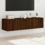 Wand-TV-Möbel mit LED-Lichtern, 2 Stück, braune Eiche, 60x35x31 cm. von , TV-Möbel - Ref: Foro24-837280, Preis: 85,29 €, Raba...