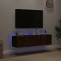 Muebles de TV de pared luces LED 2 uds marrón roble 60x35x31 cm de , Muebles TV - Ref: Foro24-837280, Precio: 85,29 €, Descue...