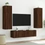 Wand-TV-Möbel mit LED-Lichtern, 2 Stück, braune Eiche, 60x35x31 cm. von , TV-Möbel - Ref: Foro24-837280, Preis: 85,29 €, Raba...