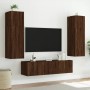 Wand-TV-Möbel mit LED-Lichtern, 2 Stück, braune Eiche, 60x35x31 cm. von , TV-Möbel - Ref: Foro24-837280, Preis: 86,38 €, Raba...