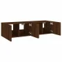 Wand-TV-Möbel mit LED-Lichtern, 2 Stück, braune Eiche, 60x35x31 cm. von , TV-Möbel - Ref: Foro24-837280, Preis: 85,29 €, Raba...