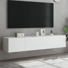 Muebles de TV de pared con luces LED 2 uds blanco 80x35x31 cm by , TV Furniture - Ref: Foro24-837282, Price: 124,63 €, Discou...