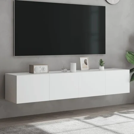 Wand-TV-Möbel mit LED-Lichtern, 2 Stück, weiß, 80x35x31 cm. von , TV-Möbel - Ref: Foro24-837282, Preis: 116,00 €, Rabatt: %