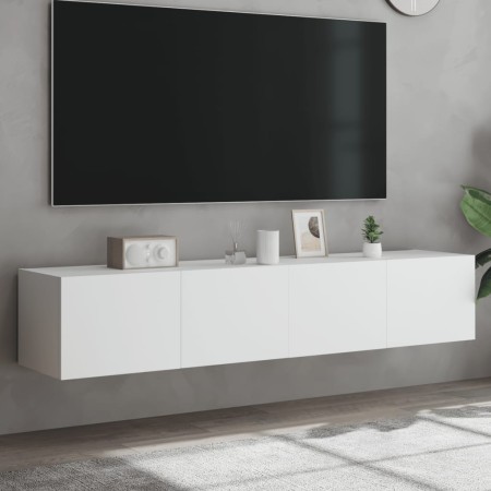 Wand-TV-Möbel mit LED-Lichtern, 2 Stück, weiß, 80x35x31 cm. von , TV-Möbel - Ref: Foro24-837282, Preis: 118,04 €, Rabatt: %