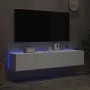 Muebles de TV de pared con luces LED 2 uds blanco 80x35x31 cm de , Muebles TV - Ref: Foro24-837282, Precio: 116,00 €, Descuen...