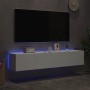 Wand-TV-Möbel mit LED-Lichtern, 2 Stück, weiß, 80x35x31 cm. von , TV-Möbel - Ref: Foro24-837282, Preis: 118,04 €, Rabatt: %