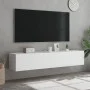 Wand-TV-Möbel mit LED-Lichtern, 2 Stück, weiß, 80x35x31 cm. von , TV-Möbel - Ref: Foro24-837282, Preis: 116,00 €, Rabatt: %