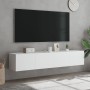Wand-TV-Möbel mit LED-Lichtern, 2 Stück, weiß, 80x35x31 cm. von , TV-Möbel - Ref: Foro24-837282, Preis: 118,04 €, Rabatt: %