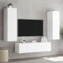 Muebles de TV de pared con luces LED 2 uds blanco 80x35x31 cm de , Muebles TV - Ref: Foro24-837282, Precio: 116,00 €, Descuen...