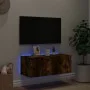 Wand-TV-Möbel mit LED-Lichtern in geräucherter Eiche 80x35x31 cm von , TV-Möbel - Ref: Foro24-837289, Preis: 36,24 €, Rabatt: %