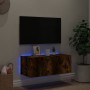 Wand-TV-Möbel mit LED-Lichtern in geräucherter Eiche 80x35x31 cm von , TV-Möbel - Ref: Foro24-837289, Preis: 40,67 €, Rabatt: %