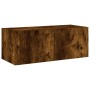 Mueble de TV de pared con luces LED roble ahumado 80x35x31 cm de , Muebles TV - Ref: Foro24-837289, Precio: 40,61 €, Descuent...
