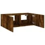 Mueble de TV de pared con luces LED roble ahumado 80x35x31 cm by , TV Furniture - Ref: Foro24-837289, Price: 36,24 €, Discoun...