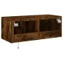 Wand-TV-Möbel mit LED-Lichtern in geräucherter Eiche 80x35x31 cm von , TV-Möbel - Ref: Foro24-837289, Preis: 36,24 €, Rabatt: %