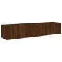 Muebles TV de pared luces LED 2 uds marrón roble 80x35x31 cm by , TV Furniture - Ref: Foro24-837294, Price: 118,11 €, Discoun...