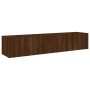Muebles TV de pared luces LED 2 uds marrón roble 80x35x31 cm by , TV Furniture - Ref: Foro24-837294, Price: 120,03 €, Discoun...