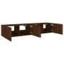 Wand-TV-Möbel mit LED-Lichtern, 2 Stück, braune Eiche, 80x35x31 cm. von , TV-Möbel - Ref: Foro24-837294, Preis: 118,11 €, Rab...