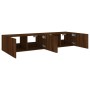 Wand-TV-Möbel mit LED-Lichtern, 2 Stück, braune Eiche, 80x35x31 cm. von , TV-Möbel - Ref: Foro24-837294, Preis: 120,03 €, Rab...