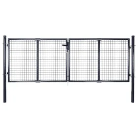 Gartengittertor aus grau verzinktem Stahl, 289 x 75 cm von vidaXL, Gartentore - Ref: Foro24-143362, Preis: 285,44 €, Rabatt: %