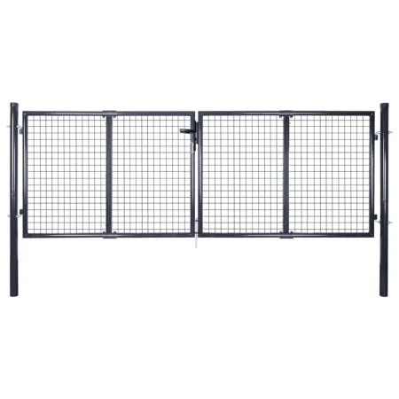 Gartengittertor aus grau verzinktem Stahl, 289 x 75 cm von vidaXL, Gartentore - Ref: Foro24-143362, Preis: 273,44 €, Rabatt: %