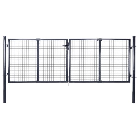 Puerta de malla de jardín acero galvanizado gris 289x75 cm de vidaXL, Puertas de jardín - Ref: Foro24-143362, Precio: 292,11 ...
