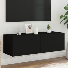 Schwarzer TV-Wandschrank mit LED-Lichtern, 100x35x31 cm. von , TV-Möbel - Ref: Foro24-837296, Preis: 85,31 €, Rabatt: %