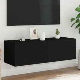 Schwarzer TV-Wandschrank mit LED-Lichtern, 100x35x31 cm. von , TV-Möbel - Ref: Foro24-837296, Preis: 85,31 €, Rabatt: %