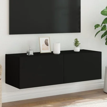 Mueble de TV de pared con luces LED negro 100x35x31 cm de , Muebles TV - Ref: Foro24-837296, Precio: 85,31 €, Descuento: %