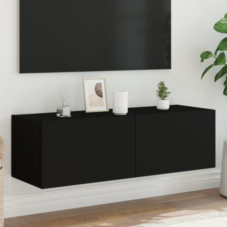 Schwarzer TV-Wandschrank mit LED-Lichtern, 100x35x31 cm. von , TV-Möbel - Ref: Foro24-837296, Preis: 85,31 €, Rabatt: %