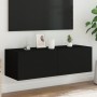 Schwarzer TV-Wandschrank mit LED-Lichtern, 100x35x31 cm. von , TV-Möbel - Ref: Foro24-837296, Preis: 85,31 €, Rabatt: %