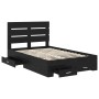 Estructura de cama con cajón Roble Negro 120 x 190 cm en Conjuntos de muebles | Comprar online en Foro24