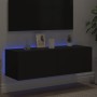 Schwarzer TV-Wandschrank mit LED-Lichtern, 100x35x31 cm. von , TV-Möbel - Ref: Foro24-837296, Preis: 85,31 €, Rabatt: %