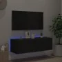 Mueble de TV de pared con luces LED negro 100x35x31 cm de , Muebles TV - Ref: Foro24-837296, Precio: 85,31 €, Descuento: %