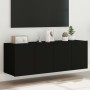 Wand-TV-Möbel mit LED-Lichtern, 2 Stück, schwarz, 60x35x41 cm. von , TV-Möbel - Ref: Foro24-837305, Preis: 95,23 €, Rabatt: %
