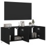 Wand-TV-Möbel mit LED-Lichtern, 2 Stück, schwarz, 60x35x41 cm. von , TV-Möbel - Ref: Foro24-837305, Preis: 95,23 €, Rabatt: %