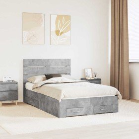 Estructura de cama con cajón Gris Concreto 120 x 190 cm en Conjuntos de muebles | Comprar online en Foro24