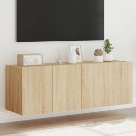 Wand-TV-Möbel mit LED-Lichtern, 2 Stück, Sonoma-Eiche, 60x35x41 cm. von , TV-Möbel - Ref: Foro24-837307, Preis: 89,59 €, Raba...